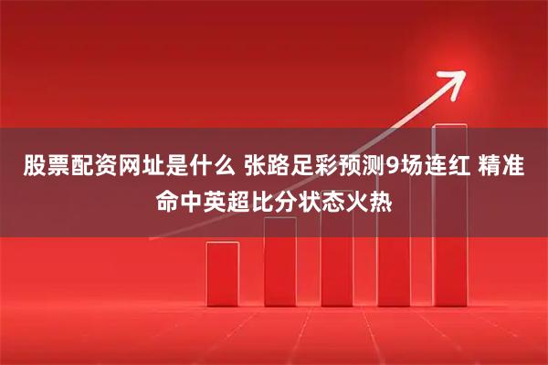 股票配资网址是什么 张路足彩预测9场连红 精准命中英超比分状态火热